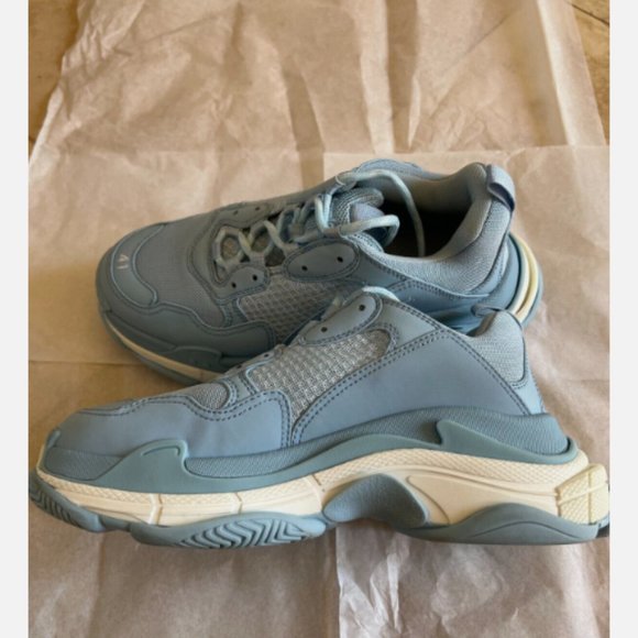 BALENCIAGA TRIPLE S RUNNERS LIGHT BLUE SS22 MENS SNEAKERS sz 8US/ 41 EU - Picture 6 of 12